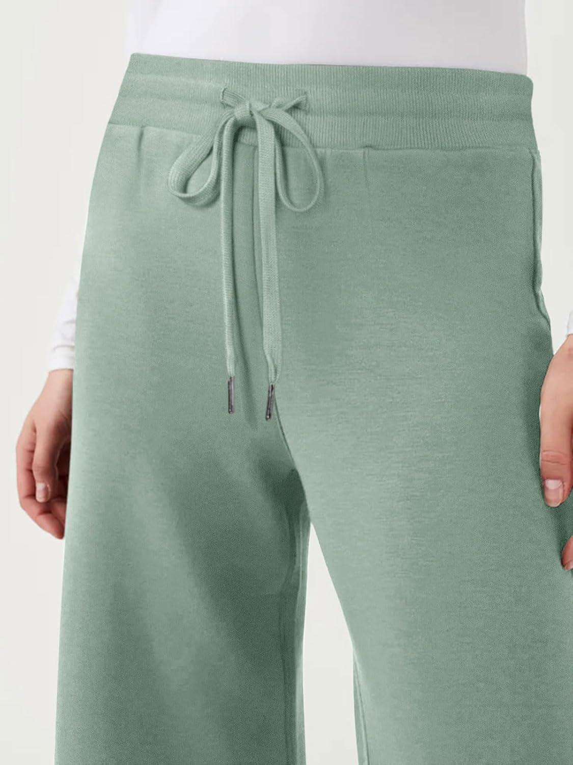 imageREORIA Women 2 Piece Outfits Fall Sweatsuit Oversized Sweatshirt Sweatpants Tracksuit Sweat Lounge Basic Matching Set 2024Mist Green