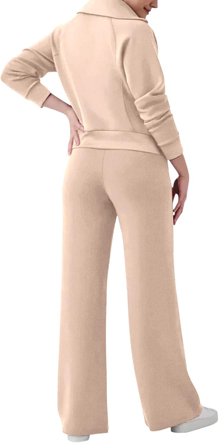 imageREORIA Women 2 Piece Outfits Fall Sweatsuit Oversized Sweatshirt Sweatpants Tracksuit Sweat Lounge Basic Matching Set 2024Pristine