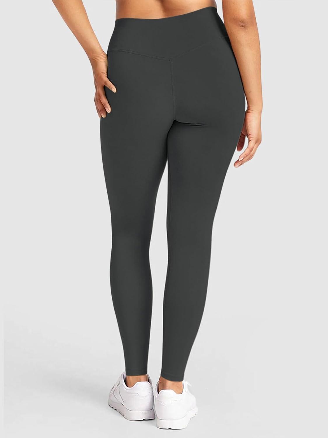 imageREORIA Womens HighWaisted with Adjustable Drawstring Full Length Trendy Yoga Pants Stretchy Workout Lounge Legging 28Dark Green