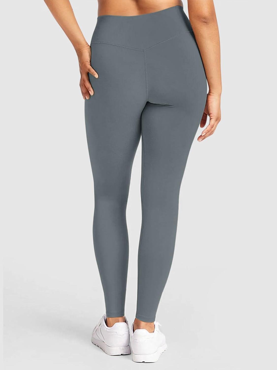 imageREORIA Womens HighWaisted with Adjustable Drawstring Full Length Trendy Yoga Pants Stretchy Workout Lounge Legging 28Smoke Blue