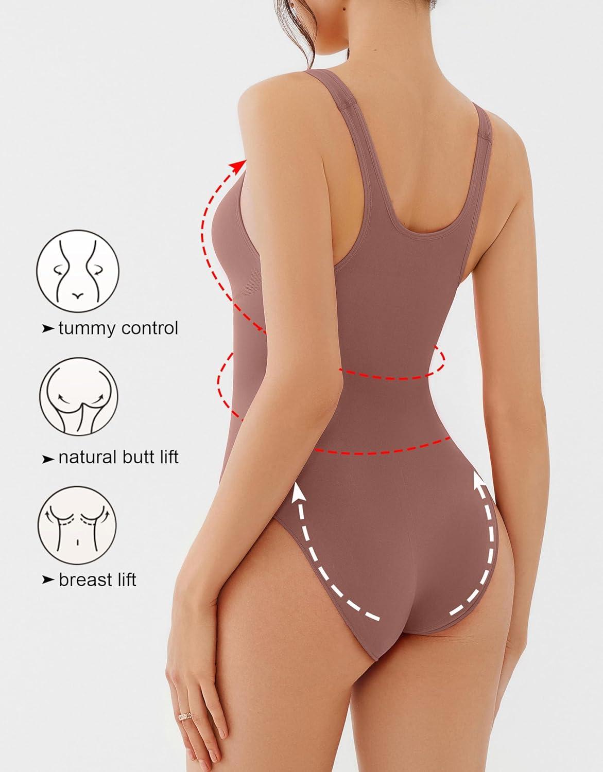 imageREORIA Womens Summer Tank Bodysuits Trendy Sexy Leotard V Neck Sleeveless Bodysuits TopsGray Purple