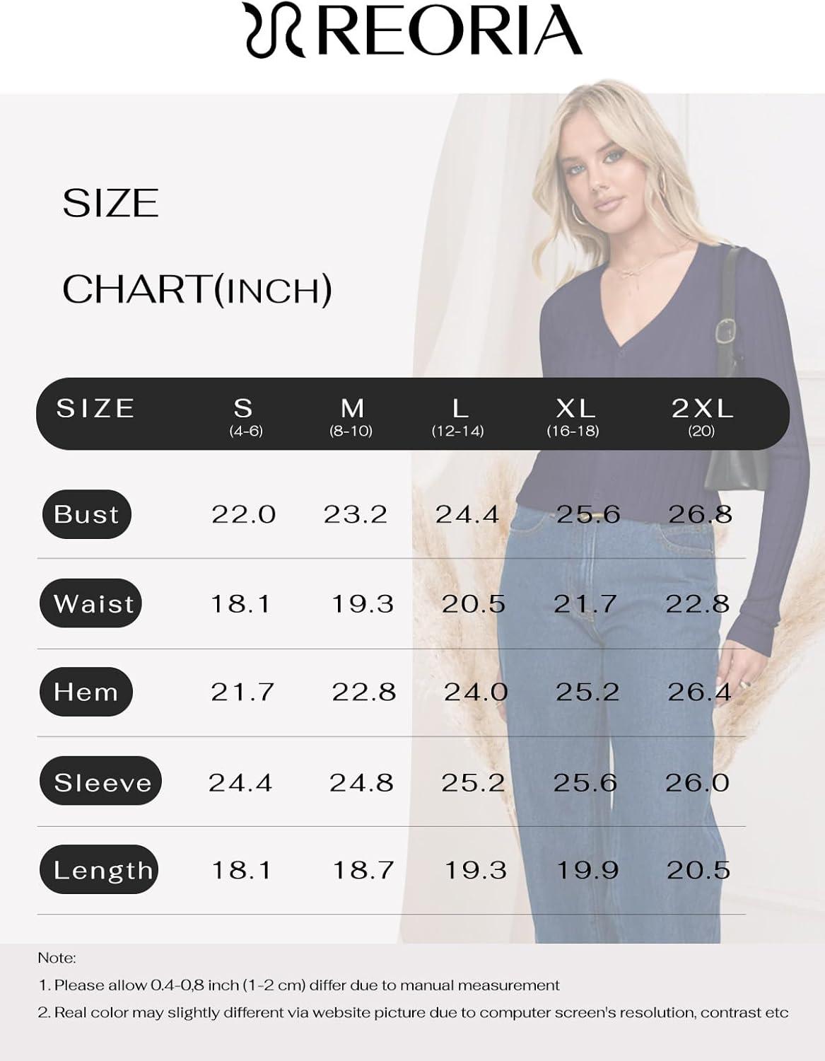 imageREORIA Womens Trendy V Neck Open Front Lightweight Button Down Knit Cardigan Long Sleeve Cropped Sweaters Fall OutfitsNavy Blue