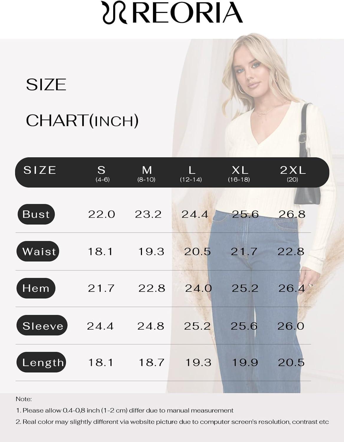 imageREORIA Womens Trendy V Neck Open Front Lightweight Button Down Knit Cardigan Long Sleeve Cropped Sweaters Fall OutfitsOffwhite