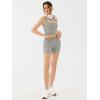 imageREORIA Matching Workout Sets for Women 2 Pieces Sleeveless Ribbed Crop Tank Mid Waist Shorts Lounge Yoga Outfits Active WearHeather Grey