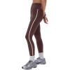 imageREORIA Striped High Waist Yoga Pants Women Workout Leggings for Women Tummy ControlDark Coffee