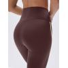imageREORIA Striped High Waist Yoga Pants Women Workout Leggings for Women Tummy ControlDark Coffee