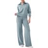 imageREORIA Women 2 Piece Outfits Fall Sweatsuit Oversized Sweatshirt Sweatpants Tracksuit Sweat Lounge Basic Matching Set 2024Acid Blue
