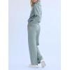 imageREORIA Women 2 Piece Outfits Fall Sweatsuit Oversized Sweatshirt Sweatpants Tracksuit Sweat Lounge Basic Matching Set 2024Acid Blue