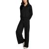 imageREORIA Women 2 Piece Outfits Fall Sweatsuit Oversized Sweatshirt Sweatpants Tracksuit Sweat Lounge Basic Matching Set 2024Black