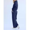 imageREORIA Women 2 Piece Outfits Fall Sweatsuit Oversized Sweatshirt Sweatpants Tracksuit Sweat Lounge Basic Matching Set 2024Dark Blue