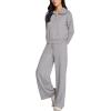 imageREORIA Women 2 Piece Outfits Fall Sweatsuit Oversized Sweatshirt Sweatpants Tracksuit Sweat Lounge Basic Matching Set 2024Grey