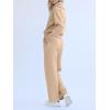 imageREORIA Women 2 Piece Outfits Fall Sweatsuit Oversized Sweatshirt Sweatpants Tracksuit Sweat Lounge Basic Matching Set 2024Khaki