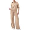 imageREORIA Women 2 Piece Outfits Fall Sweatsuit Oversized Sweatshirt Sweatpants Tracksuit Sweat Lounge Basic Matching Set 2024Khaki
