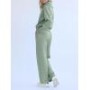 imageREORIA Women 2 Piece Outfits Fall Sweatsuit Oversized Sweatshirt Sweatpants Tracksuit Sweat Lounge Basic Matching Set 2024Mist Green