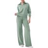 imageREORIA Women 2 Piece Outfits Fall Sweatsuit Oversized Sweatshirt Sweatpants Tracksuit Sweat Lounge Basic Matching Set 2024Mist Green
