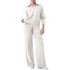 imageREORIA Women 2 Piece Outfits Fall Sweatsuit Oversized Sweatshirt Sweatpants Tracksuit Sweat Lounge Basic Matching Set 2024White