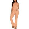 imageREORIA Womens 2 Piece Lounge Sets Short Sleeve Basic Tops Straight Leg Pants Comfy Casual Outfits TracksuitsPeach