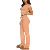 imageREORIA Womens 2 Piece Lounge Sets Short Sleeve Basic Tops Straight Leg Pants Comfy Casual Outfits TracksuitsPeach