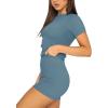 imageREORIA Womens 2 Piece Workout Sets Short Matching Casual Summer Outfits Slim Fitted Going Out Gym Yoga Athletic TracksuitsKyanite