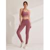 imageREORIA Womens Fashion Trendy Ankle Twist Knot Full Length Yoga Pants Stretchy Workout Lounge Legging 28Red Bean Paste