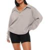 imageREORIA Womens Oversized Sweatshirts Fleece V Neck Pullover Tops Casual Comfy Fall Trendy Clothes 2024Apricot