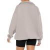 imageREORIA Womens Oversized Sweatshirts Fleece V Neck Pullover Tops Casual Comfy Fall Trendy Clothes 2024Apricot