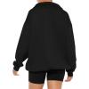 imageREORIA Womens Oversized Sweatshirts Fleece V Neck Pullover Tops Casual Comfy Fall Trendy Clothes 2024Black