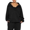 imageREORIA Womens Oversized Sweatshirts Fleece V Neck Pullover Tops Casual Comfy Fall Trendy Clothes 2024Black