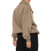 imageREORIA Womens Oversized Sweatshirts Fleece V Neck Pullover Tops Casual Comfy Fall Trendy Clothes 2024Khaki
