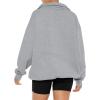 imageREORIA Womens Oversized Sweatshirts Fleece V Neck Pullover Tops Casual Comfy Fall Trendy Clothes 2024Light Grey