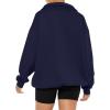 imageREORIA Womens Oversized Sweatshirts Fleece V Neck Pullover Tops Casual Comfy Fall Trendy Clothes 2024Navy Blue