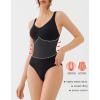 imageREORIA Womens Summer Tank Bodysuits Trendy Sexy Leotard V Neck Sleeveless Bodysuits TopsBlack