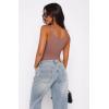 imageREORIA Womens Summer Tank Bodysuits Trendy Sexy Leotard V Neck Sleeveless Bodysuits TopsGray Purple