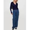 imageREORIA Womens Trendy V Neck Open Front Lightweight Button Down Knit Cardigan Long Sleeve Cropped Sweaters Fall OutfitsNavy Blue