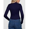 imageREORIA Womens Trendy V Neck Open Front Lightweight Button Down Knit Cardigan Long Sleeve Cropped Sweaters Fall OutfitsNavy Blue