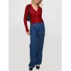 imageREORIA Womens Trendy V Neck Open Front Lightweight Button Down Knit Cardigan Long Sleeve Cropped Sweaters Fall OutfitsRed