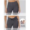 imageREORIA Workout Leggings for Women 25 Inches  High Waisted 78 Adjustable Drawstring Stretchy Yoga PantsDeep Grey