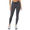 imageREORIA Workout Leggings for Women 25 Inches  High Waisted 78 Adjustable Drawstring Stretchy Yoga PantsDeep Grey