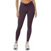 imageREORIA Workout Leggings for Women 25 Inches  High Waisted 78 Adjustable Drawstring Stretchy Yoga PantsDeep Purple