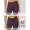 imageREORIA Workout Leggings for Women 25 Inches  High Waisted 78 Adjustable Drawstring Stretchy Yoga PantsDeep Purple