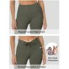imageREORIA Workout Leggings for Women 25 Inches  High Waisted 78 Adjustable Drawstring Stretchy Yoga PantsGray Green