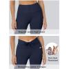 imageREORIA Workout Leggings for Women 25 Inches  High Waisted 78 Adjustable Drawstring Stretchy Yoga PantsNavy Blue