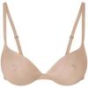 imageREORIA Womens Plunge Padded Nipple Push Up Bras Comfortable Smoothing Lightweight Supportive Underwire Push Up Tshirt Bras Clay 36D