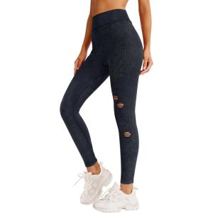 imageREORIA Womens Ripped Tie Dye High Waist Yoga Pants Seamless Workout Leggings 2024 SpringSummer Designer Collection