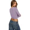 imageREORIA Double Lined Shirts for Women 2024 Fall Fashion Square Neck Basics Y2K Tops Layering Slim Fitted TopHazy Lilac