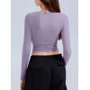 imageREORIA Long Sleeve Shirts for Women 2024 Fall Fashion Round Neck Basics Y2K Tops Layering Slim Fitted TopHazy Lilac