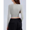 imageREORIA Long Sleeve Shirts for Women 2024 Fall Fashion Round Neck Basics Y2K Tops Layering Slim Fitted TopLinght Grey