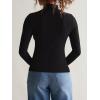 imageREORIA Womens Long Sleeve Mock Turtle Neck Tops Fall Winter Basic Double Lined Layering Lightweight Slim Fitted ShirtsBlack
