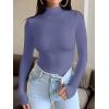 imageREORIA Womens Long Sleeve Mock Turtle Neck Tops Fall Winter Basic Double Lined Layering Lightweight Slim Fitted ShirtsBlue