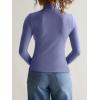 imageREORIA Womens Long Sleeve Mock Turtle Neck Tops Fall Winter Basic Double Lined Layering Lightweight Slim Fitted ShirtsBlue